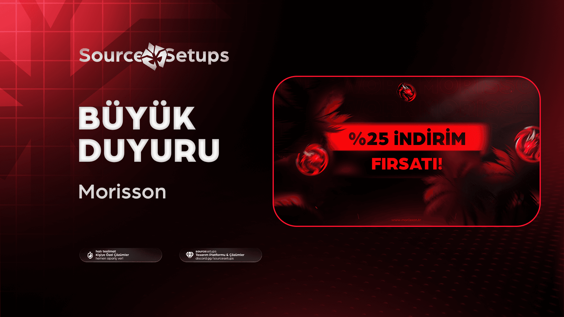 🌴・Morisson・Büyük Duyuru Tasarımı・%25 İndirim Fırsatı