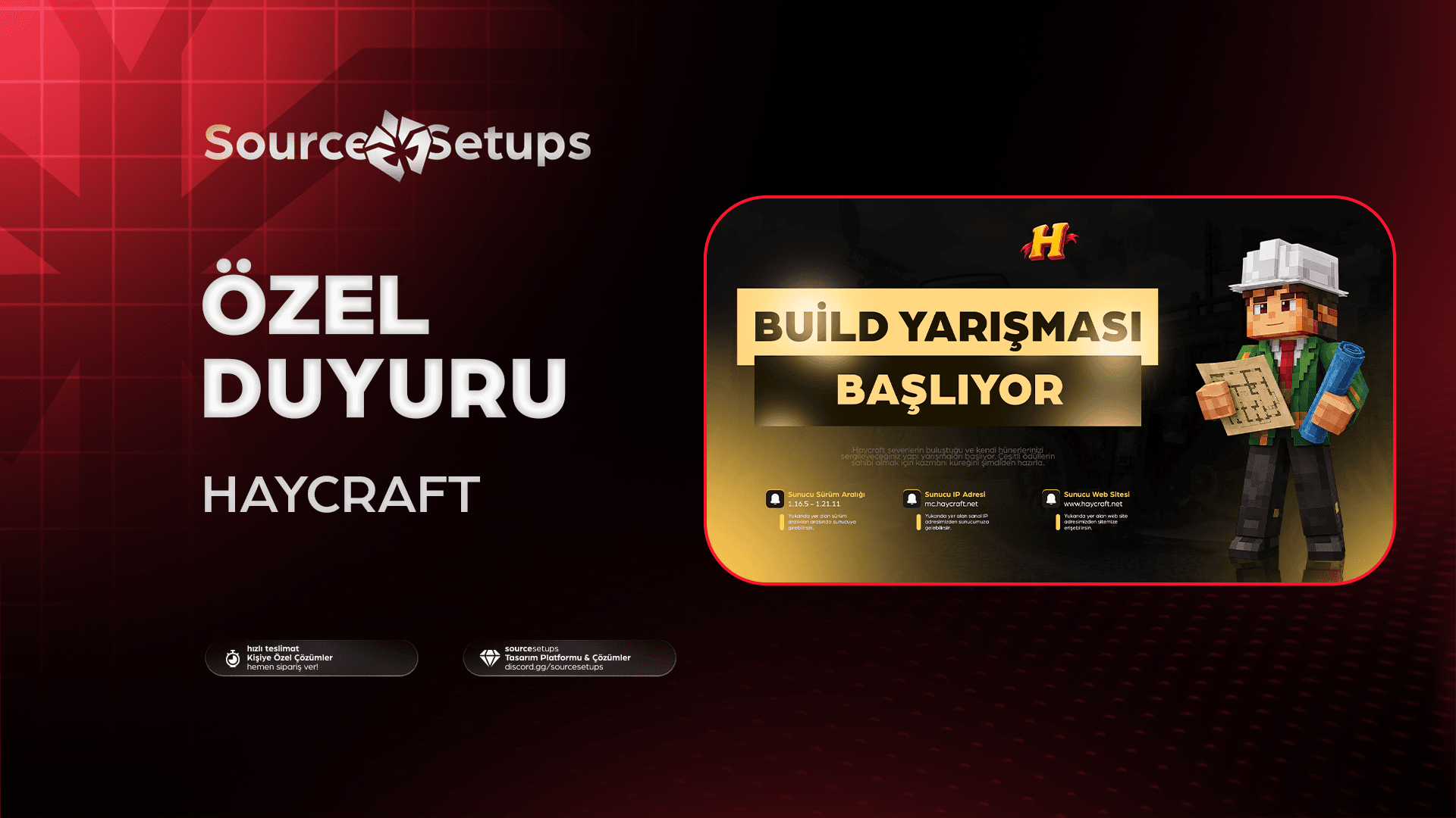 🌴・HayCraft・Özel Duyuru Tasarımı