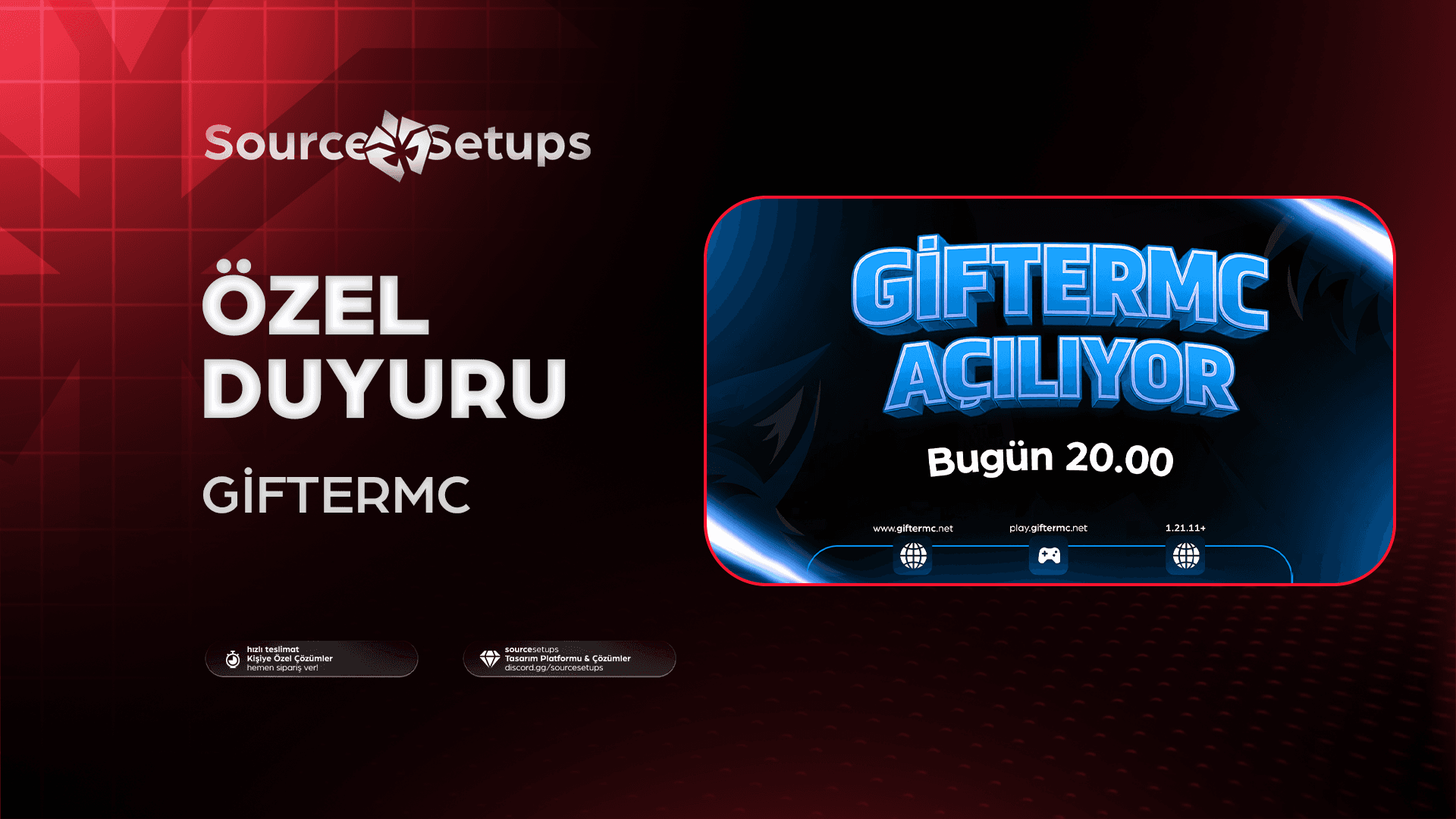 🌴・GifterMC ・Açılış Özel Duyuru Tasarımı