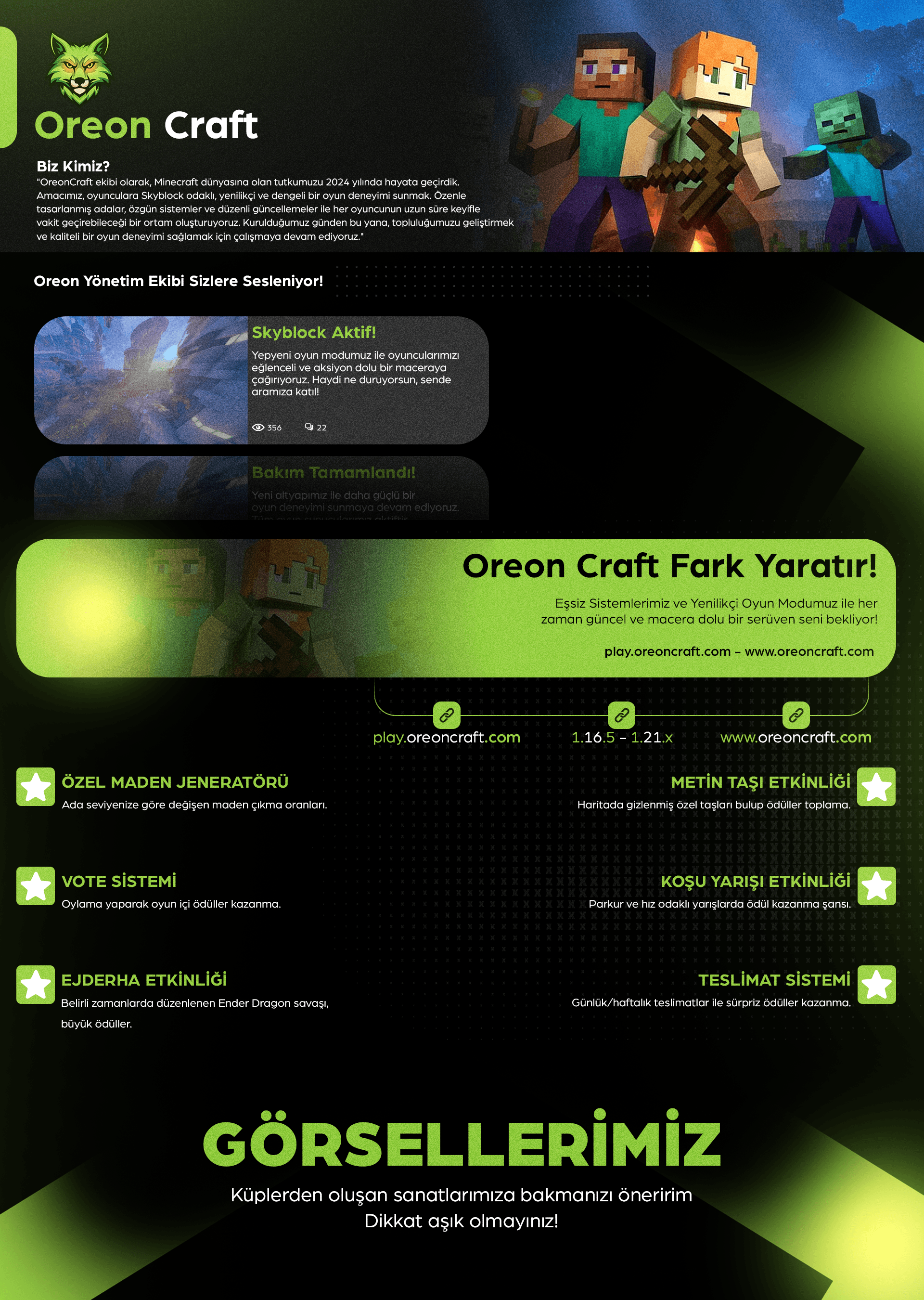 🌴・Oreon Craft・Konu Tasarımı