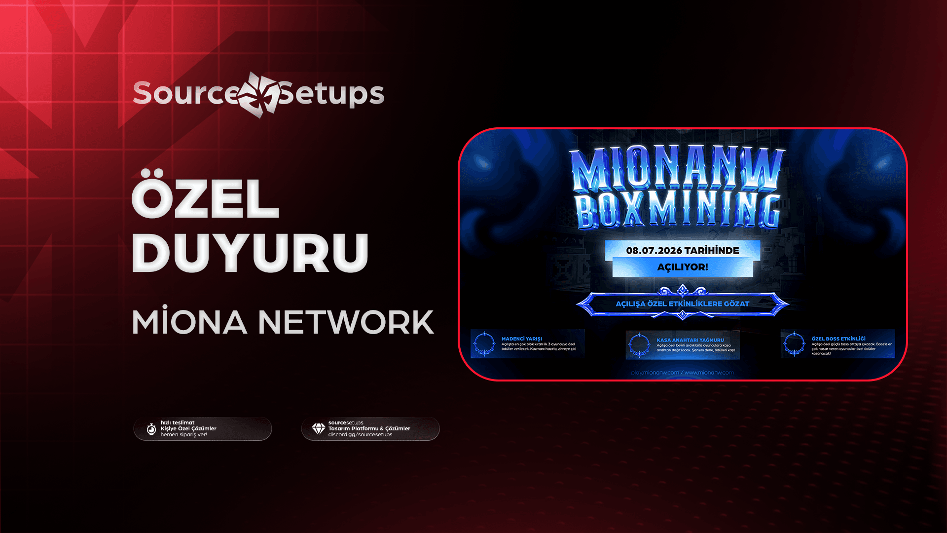 🌴・Miona Network・Özel Duyuru Tasarımı